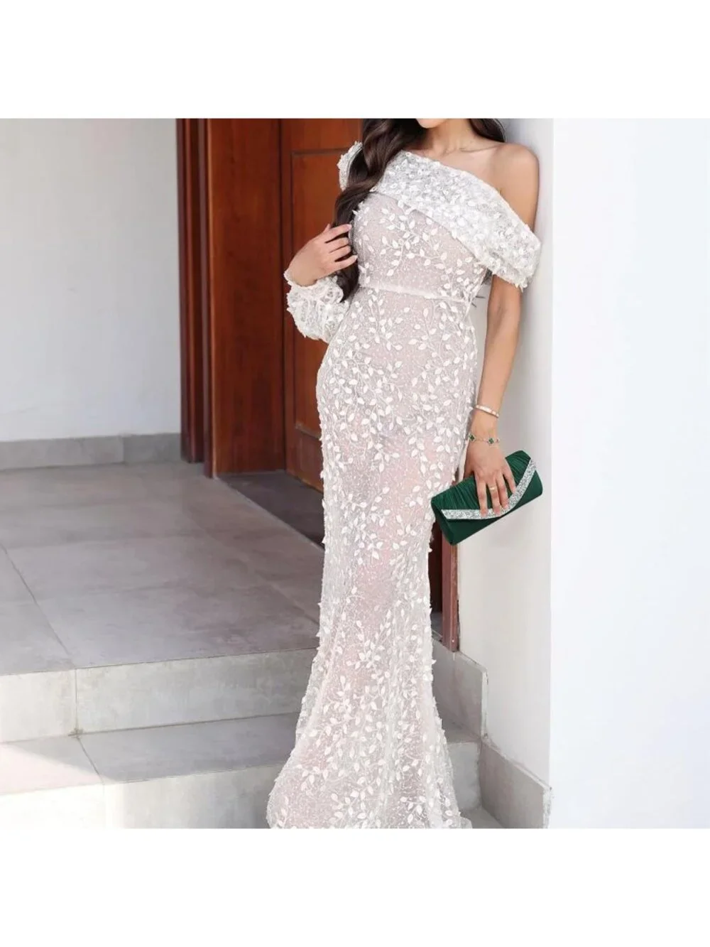 Women's Green Rhinestone Evening Clutch Purse Formal Hand Bag Prom Party Bag